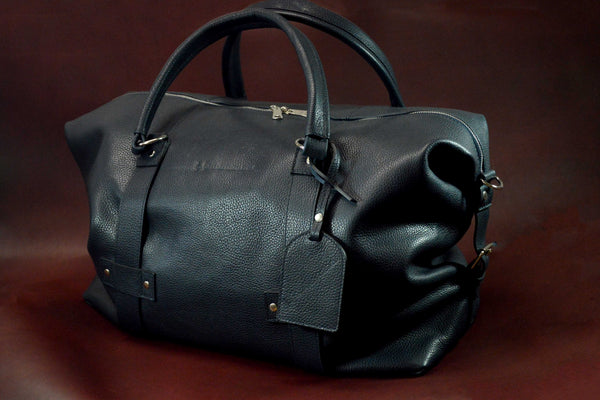 Reisetasche Weekender Büffelleder Marine Blau Handmacher Sohn