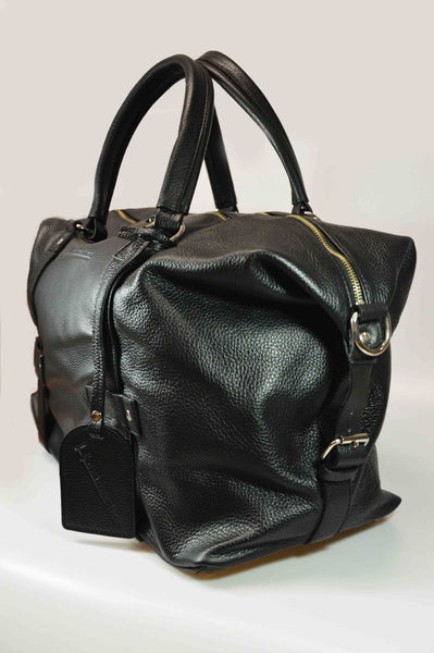 Reisetasche Weekender Büffelleder Schwarz Handmacher Sohn