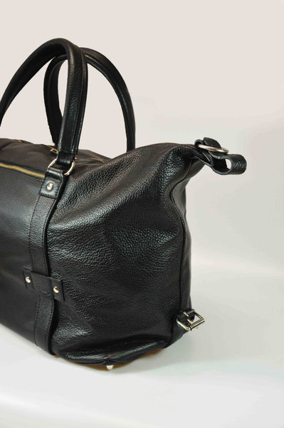 Reisetasche Weekender Büffelleder Schwarz Handmacher Sohn